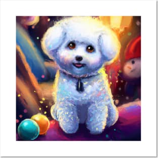 Cute Bichon Frisé Drawing Posters and Art